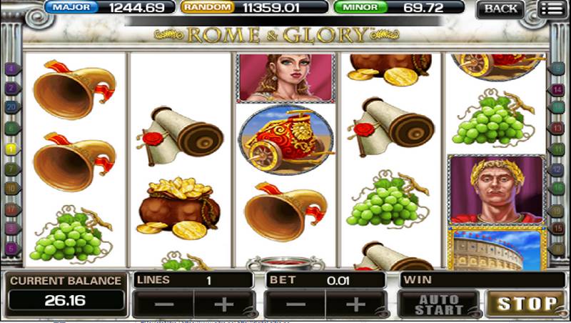 Rome and Glory slot game interface