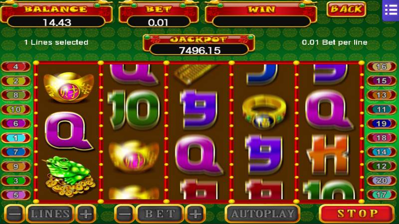 Lucky Charms slot game with symbols of good fortune