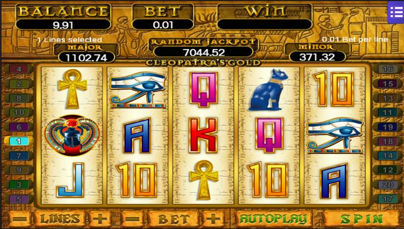 Cleopatra's Gold game jackpot