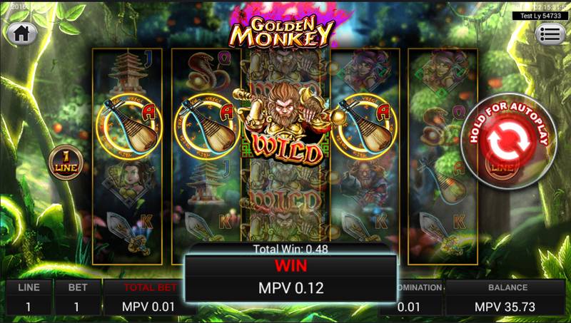Sticky wilds appearing in the Golden Monkey slot game