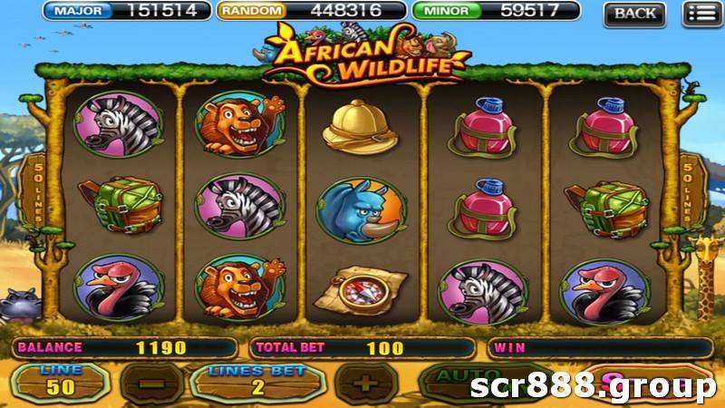 SCR888's Africa Wildlife slot game