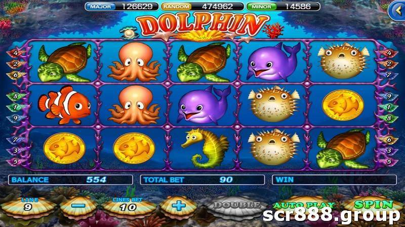 SCR888, slot game, dolphin, ocean, paradise.