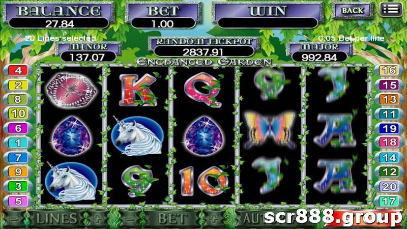 Trigger bonus rounds in SCR888's Garden Slot