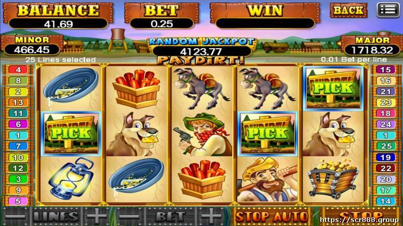 SCR888's Pay Dirt Slot Game