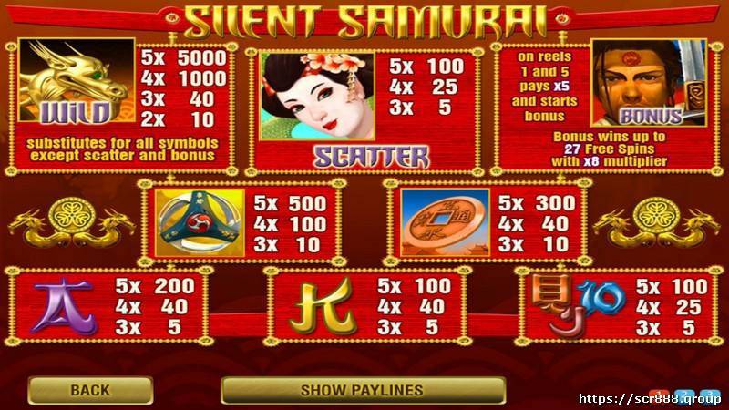 Samurai Slot Game by SCR888